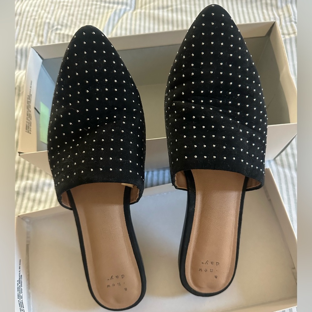 A New Day Target Black Studded and Point Flats